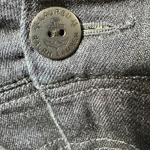 LRL Lauren Jeans Co Ralph Lauren Womens Sz 6 Denim Jean Skirt Dark Blue, Buttons - Picture 12 of 12